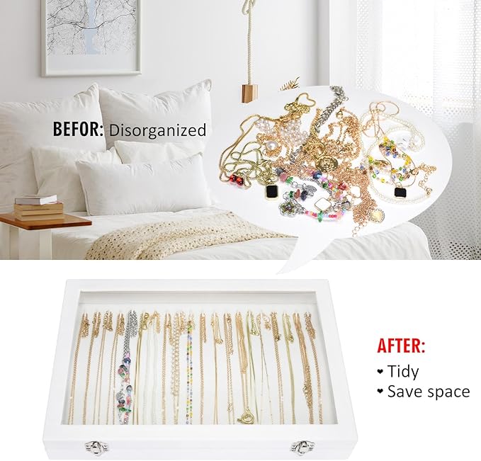 Velvet Necklace Display Jewelry Tray 20 Hook Necklace Tray Necklace Pendant Jewelry Tray for Women and Girls