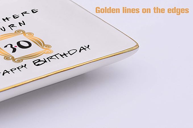 The One Where You Turn 30 Happy Birthday- Funny 30th Birthday Gift for Women,Her,Best Friend,Coworker -Turn Thirty Gift-Ceramic Jewelry Holder Ring Dish Trinket Box Tray-Friends TV Show