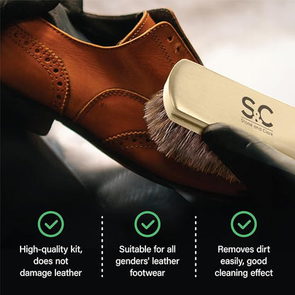 Stone and Clark Original Shoe Polish & Care Kit - Leather Shoe Shine Kit for Men & Women
