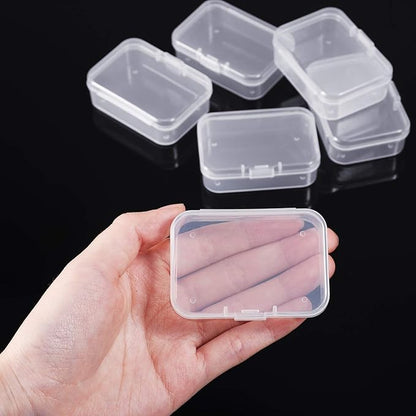 Jetec 18 Pieces Mini Plastic Clear Beads Storage Containers Box for Collecting Small Items, Beads, Jewelry, Business Cards, Game Pieces, Crafts (2.52 x 1.73 x 0.79 Inch)