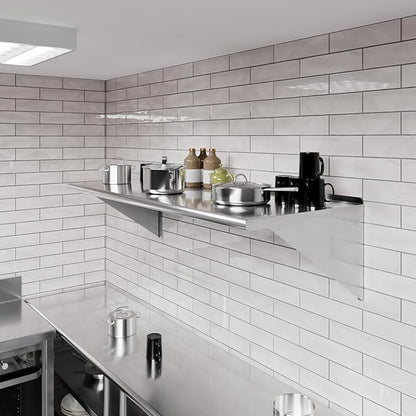 AmGood 60" Long X 24" Deep Stainless Steel Wall Shelf | NSF Certified | Appliance & Equipment Metal Shelving | Kitchen, Restaurant, Garage, Laundry, Utility Room