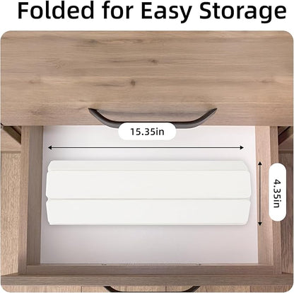Hoborato Stone Dish Drying Mat, 24"(L)×16"(W) - Fast-Drying, Collapsible Kitchen Counter Mat for Dishes, Cups & Bottles with Sanding Tool + Placemat, White