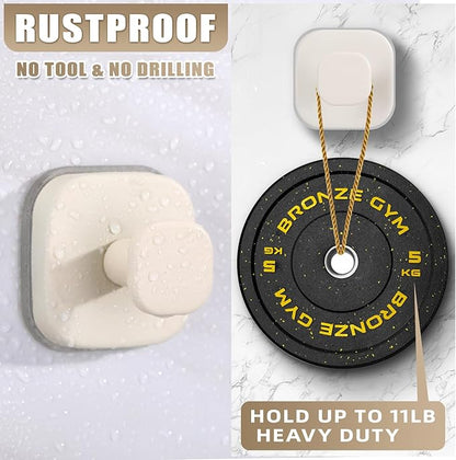Fenas No-Drill Reusable Suction Cup Hooks, Towel, Robe, Loofah, Coat Hook for Glass, Mirror, Tile, Shower, Bathroom, Kitchen & Metal (Smooth, Non-Porous Surfaces) (4, Milk White)