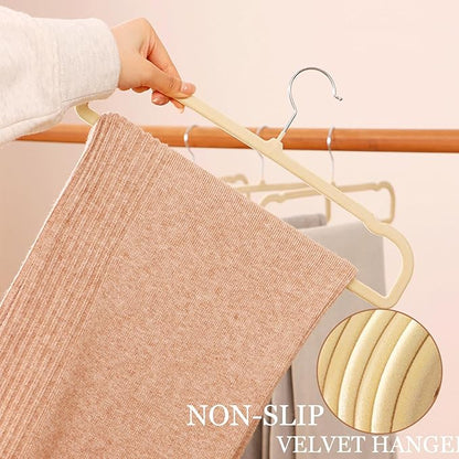 Velvet Pants Hangers 20 Pack,Premium Non Slip Velvet Hangers,Thin Space Saving Slim Clothes Hangers with 360° Swivel Hook,13.77inch