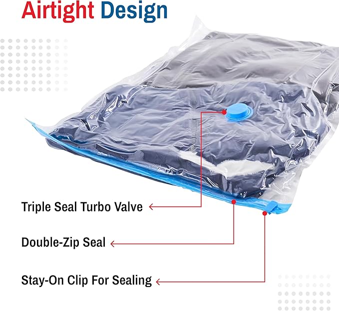 10 Pack Variety Vacuum Storage Bags for Comforters, Blankets & Clothes – Vacuum Sealed Compression Bags with Electric Pump – Space Saver Storage Bags for Bedding, Travel & Organization (4M, 3L, 3XL)