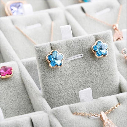 Oirlv Velvet Jewelry Tray 24 Grid liner Pendant Earrings Organizer Storage Trays Showcase Display Jewelry Holder