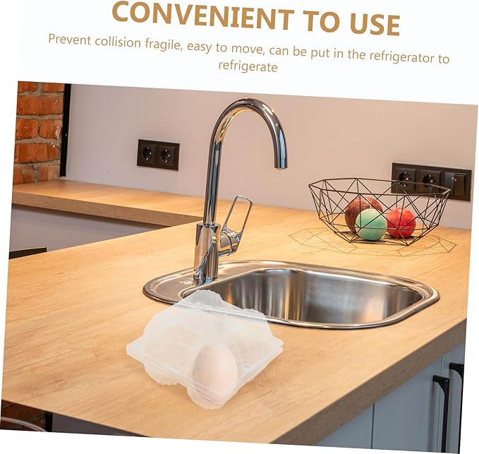 Clear Goose Egg Packaging Box 2-Pack Pvc Egg Holder for Secure Storage and Display 5.7X5.7X3.7 Inches Lightweight Transparent Carton for Kitchen Organization and Presentation