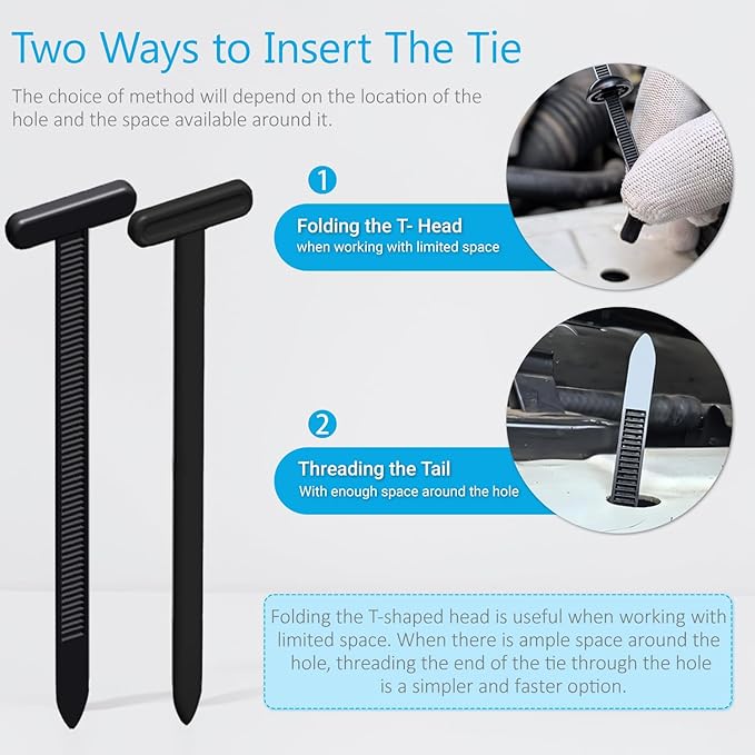 200PCS Upgraded Nylon Universal Cable Tie Buckle, Heavy Duty Self-Locking Rivet Zip Ties, Multifunctional Cable Tie Buckle for Car Daily Repair, Home, Office, Garden, Workshop(200Pcs)