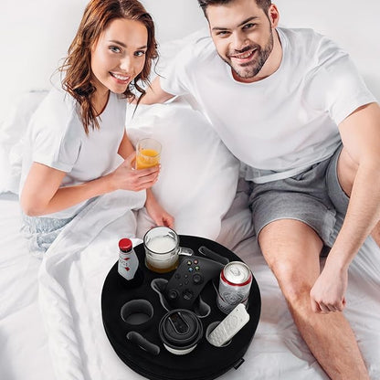 Couch Cup Holder Pillow - Cup Glass Cozy Pillow | Couch Caddy Sofa Bed Buddy Holds Drinks, Snacks, Remote, Phones, Tablet. Keep Drinks Stand and Prevent Spills for Car, Park, Beach, Picnic.(Black)