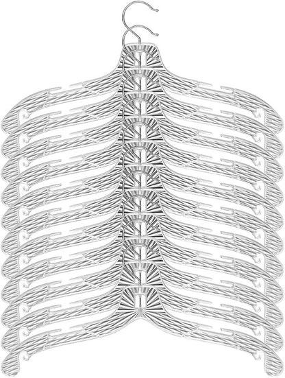 Perfecasa Crystal Clear Plastic Hangers - 20 Pack, Non-Slip, Heavy Duty, Open Notch Shirt & Dress Hangers with Diamond Crystal Cut Pattern