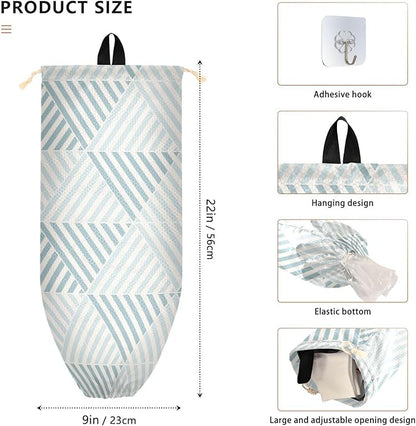 2 PCS Plastic Bag Holder Wall Mount Grocery Bag Holder Shopping Bag Trash Bag Storage Organizer Dispenser for Kitchen Closet 22 x 9 Inch Nordic Green