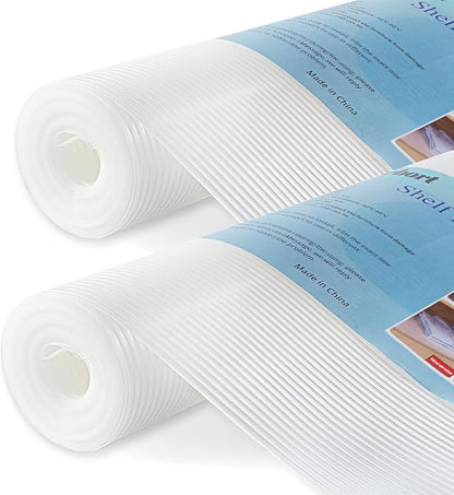 2 Rolls Shelf Liners, 16 Inches x 20 FEET Non-Slip Kitchen Cabinet Liner, Washable Oil-Proof Non-Adhesive Contact Paper for Kitchen Drawer, Cabinet, Shelves, Refrigerator, Storage, Desks, coutertops