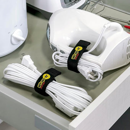 Quick-Straps by Wrap-It Storage - Assorted 12-Pack Black - Hook and Loop Hose and Cable Organizers