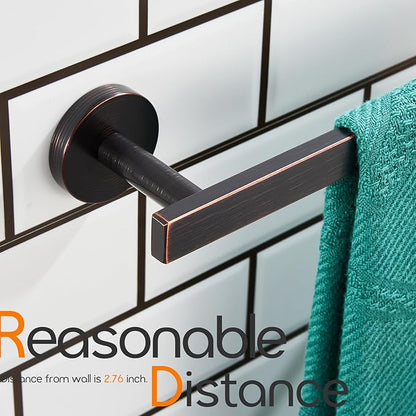 12 Inch Bathroom Towel Bar Bath Towel Rack Kitchen Towel Holder Towel Ring Wall Mounted SUS304 Stainless Steel Oil Rubbed Bronze AN4001ORB-L12