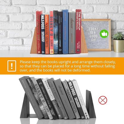 Red Oak Book Ends Heavy Duty Handmade Book Ends for Shelves Decorative Bookends to Hold Heavy Books (Red Oak Small)