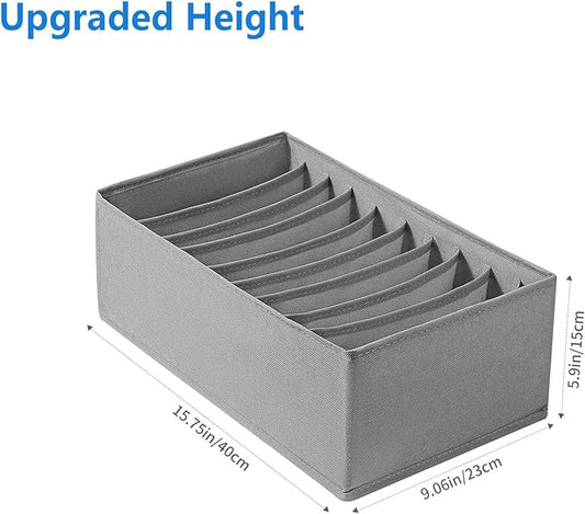 4 Packs T-shirt Drawer Organizers for Clothing,10 Grids Compartment Wardrobe Storage Box, Clothes Organizer for Folded Clothes, T-shirt, Legging-15.75''x9.06''x5.91''