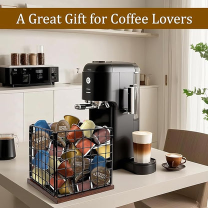 Coffee Pod Holder Basket-Sturdy Coffee Pod Holder Organizer Large Capacity Storage Basket for Kitchen Countertop Office Desktop