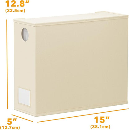 SpaceAid 12 Pack Bed Sheet Organizers and Storage, Foldable Organizer for Linen Closet, Set Folder Keeper With Window XL (Queen & King Size) Bedding Container (Beige)