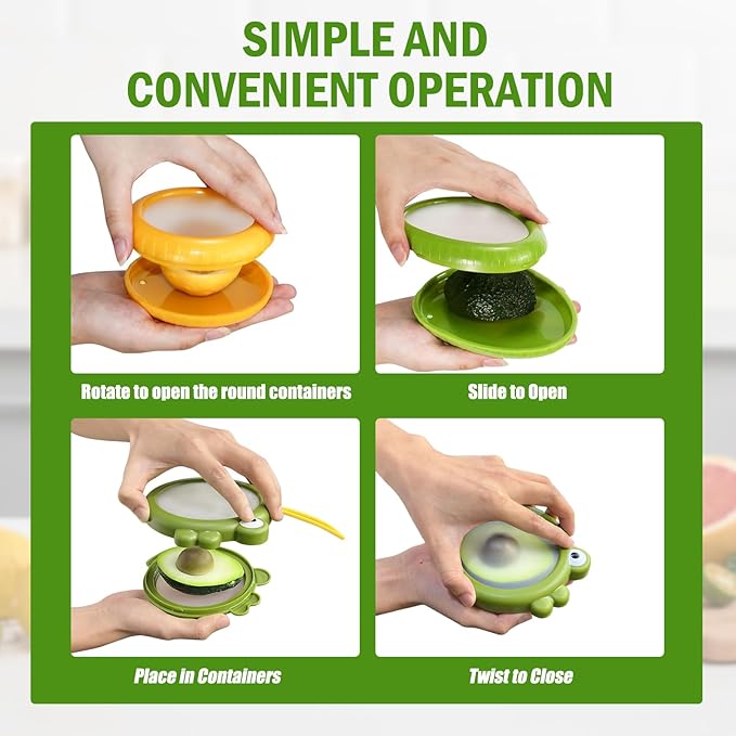 Set of 12 Fresh Food Containers with 2 Fruit Peeler, Fresh Pod, Reusable Silicone Storage Pods for Avocado, Onions, Tomatoes, Garlic – Freshness Seal for Fridge, Send Goods from Local Warehouse