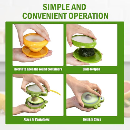 Set of 12 Fresh Food Containers with 2 Fruit Peeler, Fresh Pod, Reusable Silicone Storage Pods for Avocado, Onions, Tomatoes, Garlic – Freshness Seal for Fridge, Send Goods from Local Warehouse