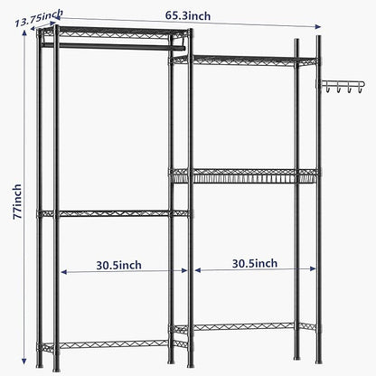 Over Washer and Dryer Shelves,Laundry Room Storage Organization Clothes Drying Rack,4 Tier Adjustable Height Wire Shelving with Wire Basket,Hanger Rod&Hook,Space Saving Shelf