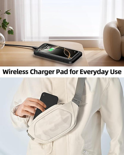 Valet Tray, Nightstand Organizer with Wireless Charger Pad for iPhone 17/16/15/14/13/12/11 Series, Valet Charging Station, Faux Leather Valet Tray for Men and Women