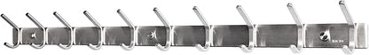WEBI Coat Rack Wall Mount,10 Coat Hooks for Hanging Coats,30 Inch Stainless Steel 304 Coat Hanger Wall Mounted Hook Rack Rail for Clothes,Jacket,Brushed Nickel