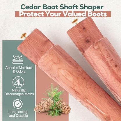 Cedar Boot Tree Shaft Shaper, Tall Boot Inserts Shape Holders,Cedar Cowboy Boots Tree for Men & Women
