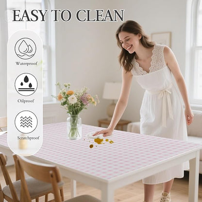 Beautysaid Shelf and Drawer Liner for Kitchen Cabinet, Non Adhesive Non Slip Shelf Paper Waterproof Washable Thickened for Dresser Pantry Shelve Bathroom Protector Liner(Pink Checkered,12 in x 10 FT)