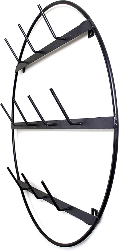 Claimed Corner Mug Rack with Sturdy Steel Frame, Matte Black Finish, Removable Rubber Caps, Wall Mounted (Round 24" x 24")