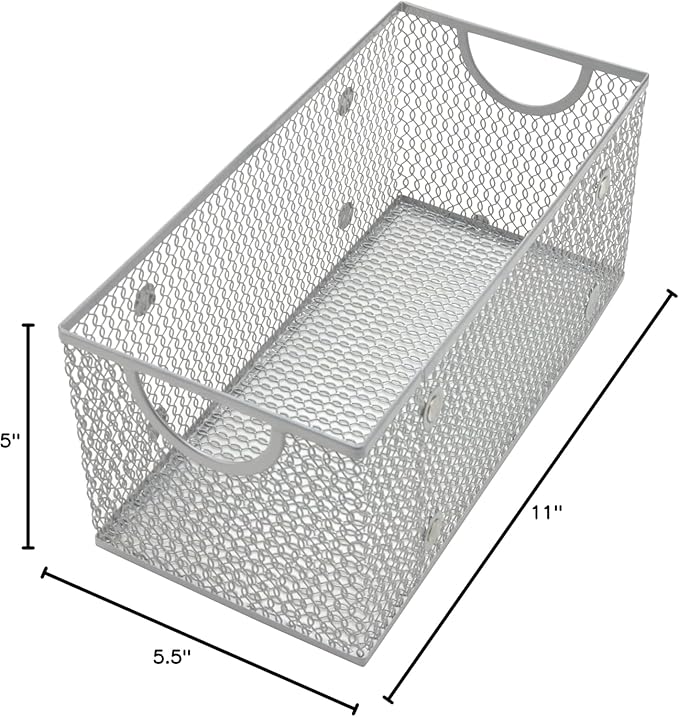 YBM Home Wire Mesh Storage Basket Organizer for CD and DVDs