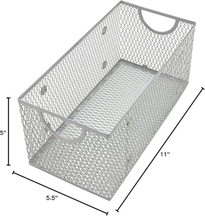 YBM Home Wire Mesh Storage Basket Organizer for CD and DVDs
