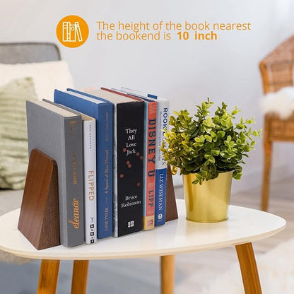Wood Handmade Heavy Duty Bookends for Shelves Decorative Book Ends to Hold Books for Office