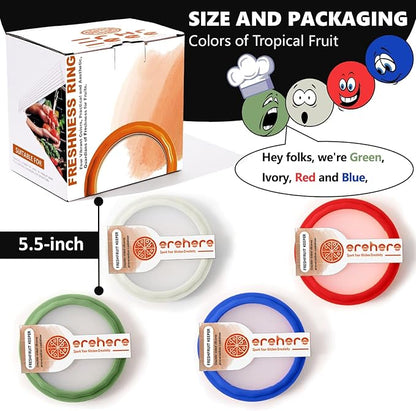 Erehere 4-Piece Airtight Food Storage Containers Set – Avocado Saver, Onion Keeper, Silicone Kitchen Organizers for Fridge, Reusable & Leak-Proof to Lock in Freshness