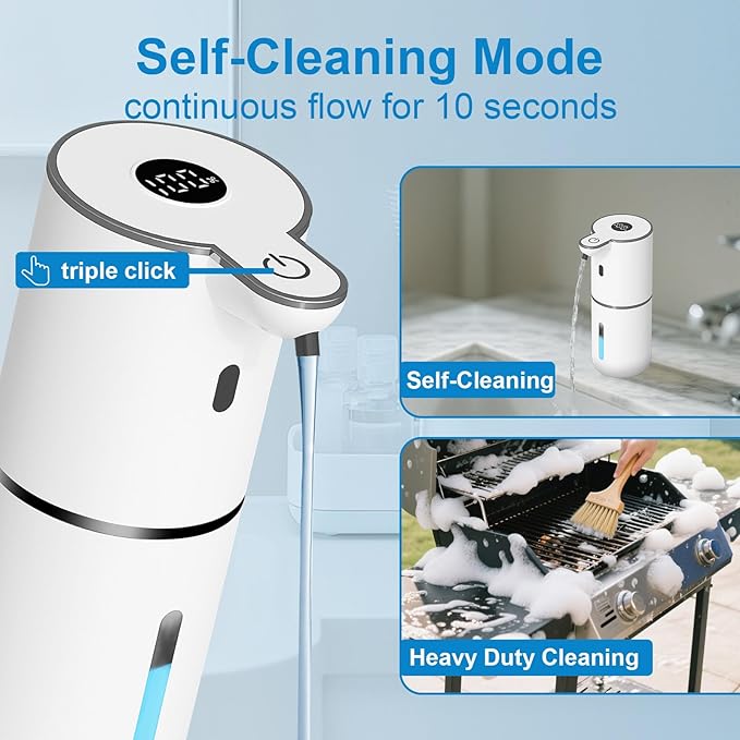 OHIFAST Automatic Liquid Soap Dispenser Touchless, USB Rechargeable Smart Hand Soap Dispenser, 6-Level Adjustable, 12.8oz/380mL Wall Mounted for Bathroom Kitchen Dish Soap-White