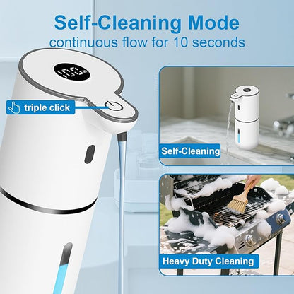 OHIFAST Automatic Liquid Soap Dispenser Touchless, USB Rechargeable Smart Hand Soap Dispenser, 6-Level Adjustable, 12.8oz/380mL Wall Mounted for Bathroom Kitchen Dish Soap-White