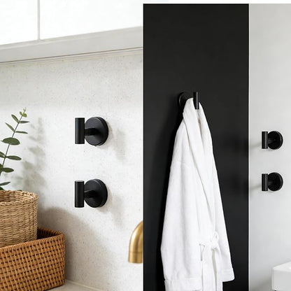 5Pcs Matte Black Bathroom Hardware Towel Bar Accessories Set 23.6 Inch SUS304 Stainless Steel Bath Towel Racks with Toilet Paper Holder Shelf for Bathroom Kitchen Wall Mounted, Middle Removable