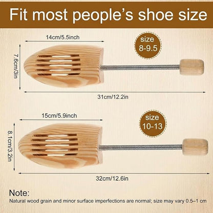 3 Pairs Adjustable Wood Shoe Trees with Spring, Shoe Shaped for Men Women, Sneakers, Leather Shoes Stretcher Shaper Suitable for Us Sizes Boot Holder Prevent Creasing