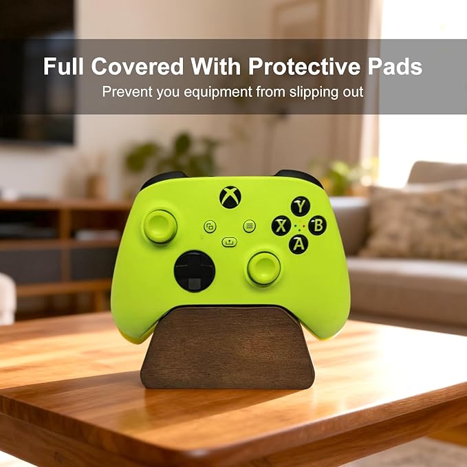 Solid wood gamepad stand, game equipment, controller stand, suitable for Xbox, PS4, PS5, is a good helper for organizing gamepads on the desk, and also the best gift for your son, husband, boyfriend