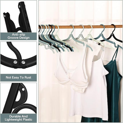 15 Pcs Travel Hangers Cruise Ship Essentials Foldable Portable Plastic Vacation Hangers Non Slip Clothes Drying Rack Travel Accessories for Dormitory School Hotel Laundry (Vintage Color)