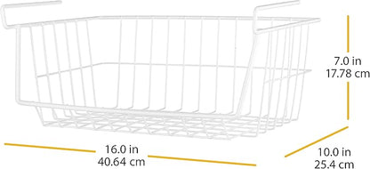 Whitmor White Wire Shelf Basket