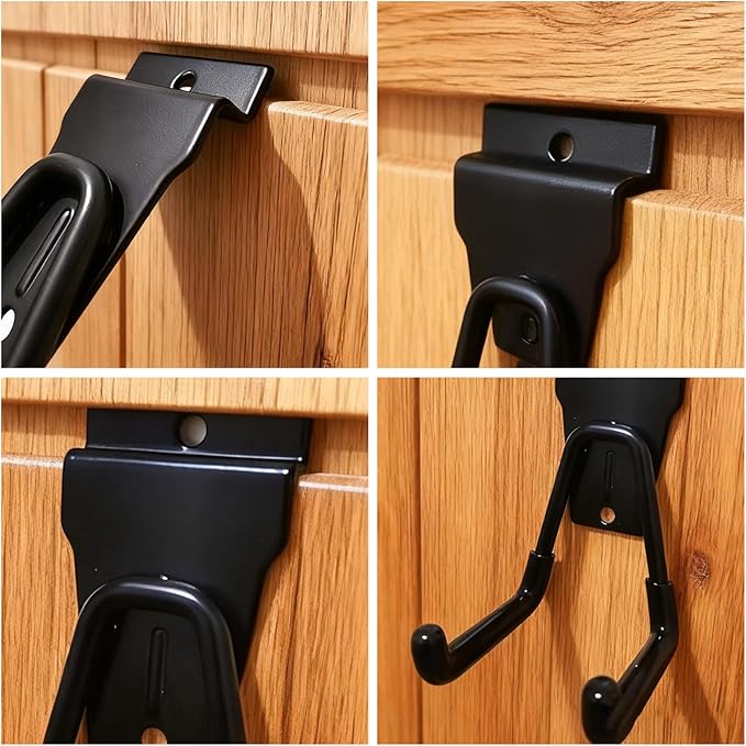8 Pcs Slatwall Hooks, Heavy Duty Slat Wall Hangers Accessories for Garage and Retail Storage Organizers