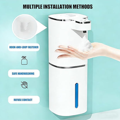 Automatic Soap Dispenser Liquid Touchless,Wall USB Rechargeable 4-Level Adjustable,Large Capacity 14.2oz/420mL Smart Hand Soap Dispenser for Kitchen Bathroom Kids Family