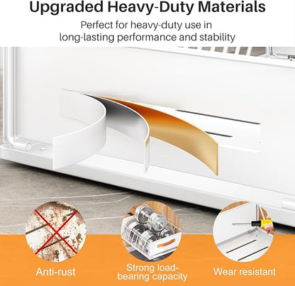 Pull out Cabinet Organizer Fixed with Adhesive Nano Film,Heavy Duty Slide out Pantry Shelves Drawer Storage,Sliding Mesh Basket with Handle for Kitchen, Bathroom,Home, 11.8W"X 15.7D"X6.2"H(2PCS)