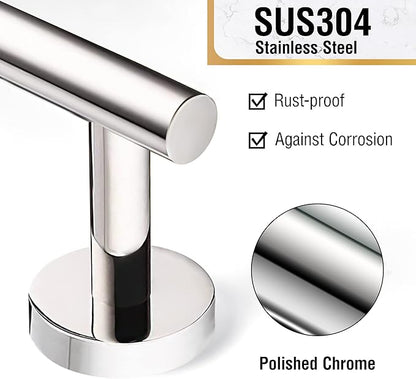 HITSLAM Chrome 19.8 Inch Towel Bar for Bathroom, SUS304 Stainless Steel Bathroom Towel Rack Wall Mounted, Modern Home Decor Bath Towel Holder with Hardware Accessories