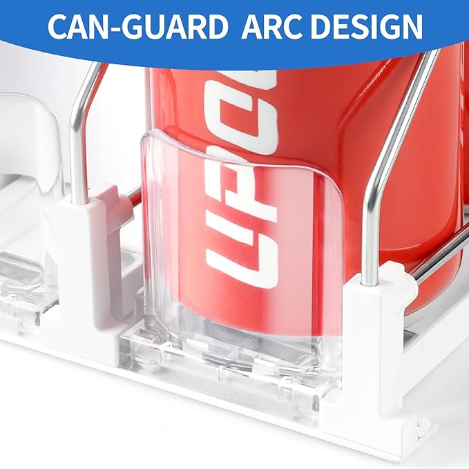 Drink Organizer for Fridge Soda Can Organizer Fridge Dispenser for Refrigerator,Organizer Refrigerator Organizers and Storage Water Bottle Organizer,White 1 Row