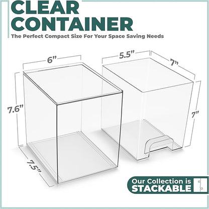 Sorbus Stackable Acrylic Storage Drawers,12 Pack Clear Plastic Organizer Bins for Baby Bottles, Makeup, Bathroom, Vanity & Kitchen Countertop Organization, Pull-Out Drawer Design for Cabinets & Pantry