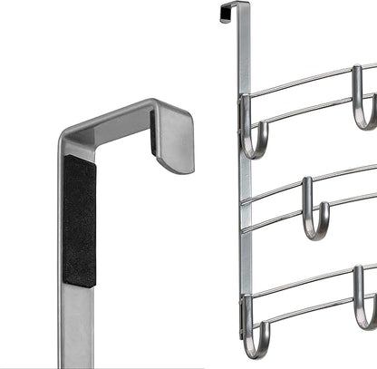 LYNK Professional® Home™ Over Door Hooks Rack - 14 Hook Over Door Hanger - Over Door Towel Rack - Hanging Towels or Clothes - Bathroom, Bedroom or Laundry Room - Lifetime Ltd. Warranty - Platinum