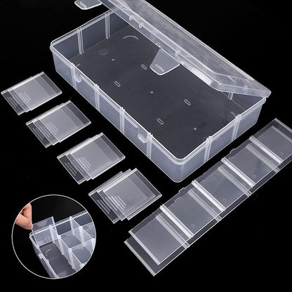 SGHUO 3 Pack 15 Grids Large Plastic Storage Organizer Box,15 Compartments with Dividers for Tackle Box, Beads, Washi Tape, Ribbon, Crafts, Art Supply 10.9X6.5X2.2inch