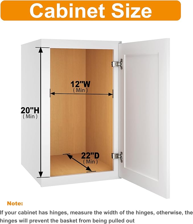 ROOMTEC Pull Out Cabinet Organizer, Under Sink Slide Out Storage Shelf with 2 Tier Sliding Wire Drawer, Sliding Storage for Inside Kitchen Cabinet- 11½ in. W x 21½ in. D (Left)